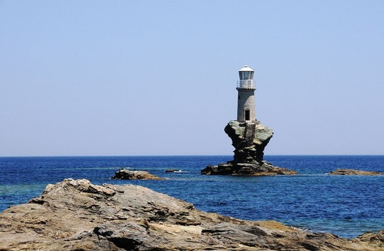 Greek lighthouse of Andros symbol of a glorious past